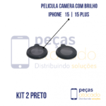 PELICULA DE CAMERA IPHONE 15 | 15 PLUS PRETA (KIT)