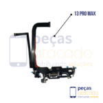 SB-0297 FLEX CARGA CONECTOR DE CARGA IPHONE 13 PRO MAX (PRIME) (Preto)
