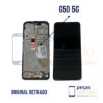 S-0828 FRONTAL MOTOROLA MOTO G50 5G (XT2149) COM ARO ORIGINAL RETIRADO OLED