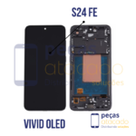 S-1055 FRONTAL SAMSUNG S24 FE COM ARO PRETO VIVID OLED