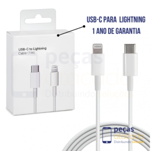 CABO 1 LINHA APPLE USB-C PARA LIGHTNING (A2347) (1 ANO DE GARANTIA)