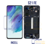 S-0868 FRONTAL SAMSUNG S21 FE COM ARO PRETO INCELL