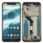 S-0177 FRONTAL MOTOROLA MOTO ONE  (XT1941-3) COM ARO PRETO ORIGINAL CHINA IPS