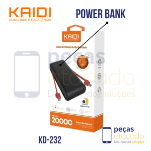 POWER BANK PORTÁTIL KAIDI 20000MAH (KD-232)