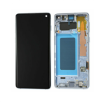S-0204 FRONTAL SAMSUNG S10 E (SM-G970) COM ARO AZUL CLARO ORIGINAL NACIONAL AMOLED