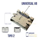 C-0059 CONECTOR DE CARGA UNIVERSAL TABLET DL | CAIXA DE SOM V8 (TIPO 2)