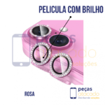 PELICULA DE CAMERA IPHONE 16 | 16 PLUS COM BRILHO ROSA (KIT)
