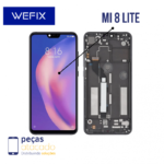 S-0676 FRONTAL XIAOMI MI 8 LITE (M1808d2tg ) COM ARO PRETO WEFIX IPS