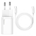 KIT CARREGADOR BASEUS SUPER SI 25W C PARA C BRANCO