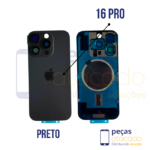N-0087 TAMPA TRASEIRA COM SUPORTE E IMÃ IPHONE 16 PRO TITÂNIO BRANCO