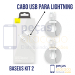 KIT BASEUS COM DOIS CABO USB PARA LIGHTNING 2.4A PD 20W