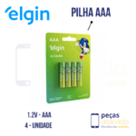 PILHA ALCALINA PALITO AAA X 4 ELGIN